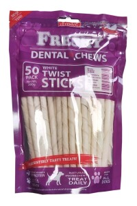 Freshy Dental Twists - Beyaz Burgu Çubuk - 50'li Paket - 300 gr - Freshy