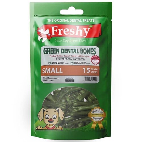 Freshy Dental Yeşil Kemik Köpek Ödülü 15'li Paket - 150 gr - 1