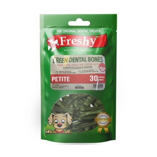 Freshy Green Dental Bones Petite Ağız Kokusu Önleyici Kemik Köpek Ödülü - 30 Adet - 1