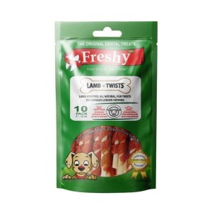 Freshy Kuzu Eti Kaplı Burgu Dental Çubuklar 10 Adet 12 cm 100 gr - Freshy