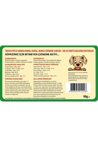 Freshy Tavuklu Twist Kurutulmuş Et Kaplı Çiğneme Burgu Çubuk 13 cm 10'lu 90 gr - 2