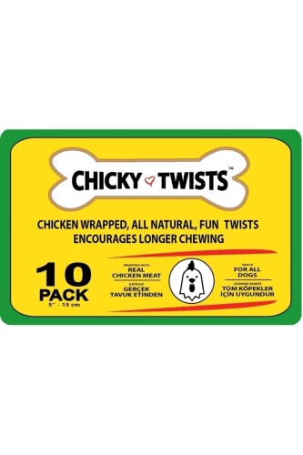 Freshy Tavuklu Twist Kurutulmuş Et Kaplı Çiğneme Burgu Çubuk 13 cm 10'lu 90 gr - 3