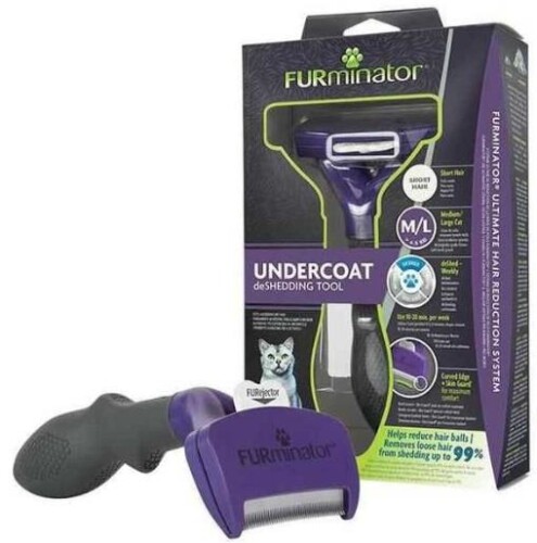 Furminator Kısa Tüylü Kedi Tüy Tarağı L - 1