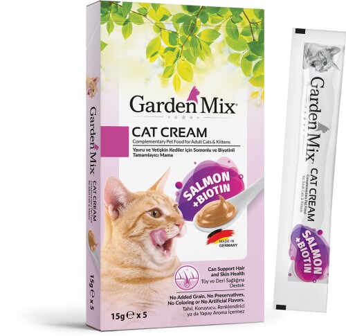 Garden Mix Kedi Kreması Somon + Biotin 15 gr X 5 Adet - 1