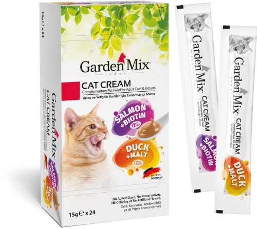 Garden Mix Kedi Kreması XXL Somon + Ördek 15 gr X 24 Adet - 1