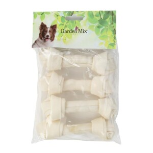 Garden Mix Beyaz Düğümlü Deri Kemik 5-5,5” – 4'lü - Garden Mix