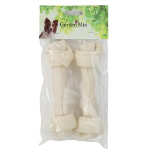 Garden Mix Beyaz Düğümlü Deri Kemik 7-7,5” – 2'li - Garden Mix