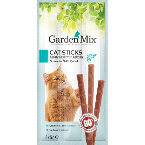 Gardenmix Tahılsız Somonlu Kedi Stick Ödül 3x5gr - 1