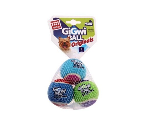 Gigwi Sesli Tenis Topu 3 lü Köpek Oyuncağı 5 Cm - 1