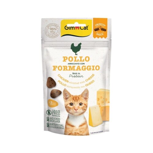 Gimcat Crunchy Snacks Tavuklu ve Peynirli Tahılsız Kedi Ödül Maması 50 gr - 1