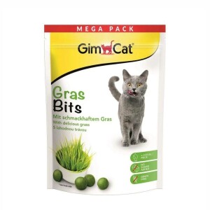 Gimcat Gras Bits Çimen Aromalı Sindirim Sistemi Destekleyici Şekersiz Kedi Ödül Tableti 425 gr - GimCat