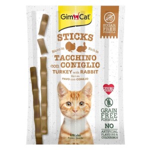 Gimcat Hindili Tavşanlı Tahılsız Kedi Ödül Çubuğu 4x20 gr - GimCat