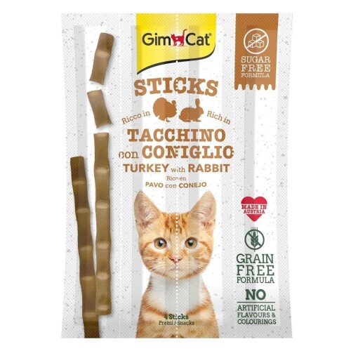 Gimcat Hindili Tavşanlı Tahılsız Kedi Ödül Çubuğu 4x20 gr - 1