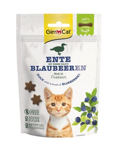 Gimcat Soft Snack Ördekli ve Yaban Mersinli Kedi Ödül Maması 60 gr - 1