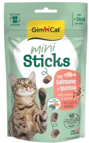 Gimcat Mini Sticks Somonlu ve Kinoalı Ödül Çubukları 50gr - 1