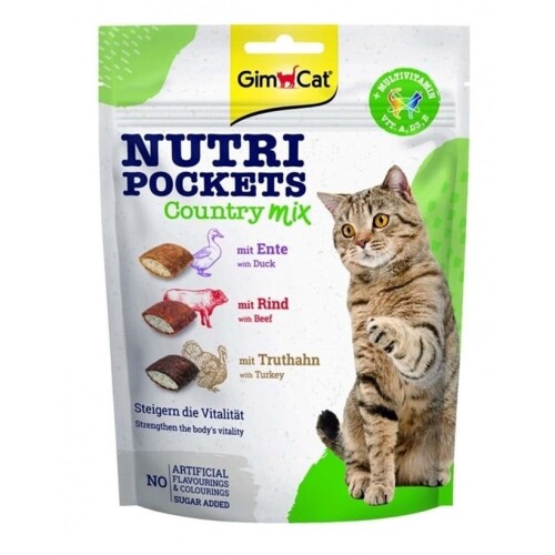 GimCat Nutripockets Country Mix Multivitaminli Karışık Kedi Ödülü 150 gr - 1