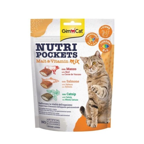 Gimcat Nutripockets Kedi Ödülü Malt ve Multivitamin 150 gr - 1