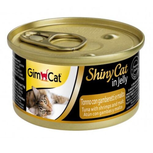 Gimcat Shinycat Jelly Tuna Balıklı ve Karidesli Malt Özlü Konserve Yetişkin Kedi Maması 70 gr - 1