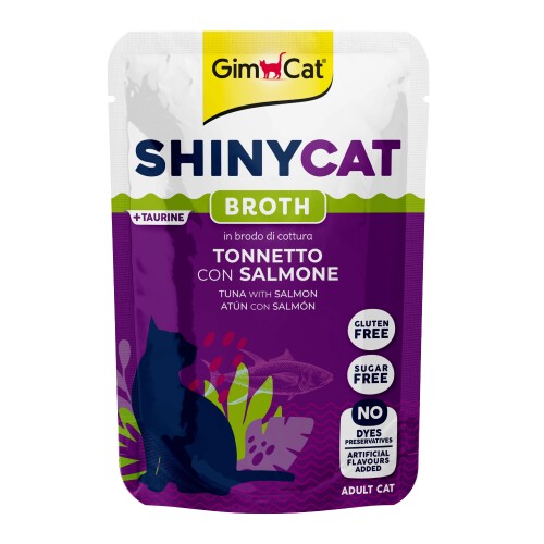 Gimcat Shinycat Pouch Ton Balığı ve Somonlu Yetişkin Kedi Çorbası 70 gr - 1