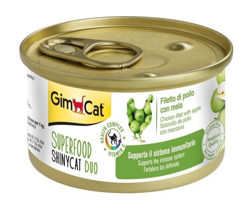 Gimcat Shinycat SF Fileto Tavuklu ve Elmalı Kedi Konservesi 70 gr - 1