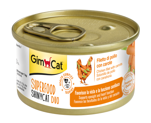 GimCat Shinycat SF Fileto Konserve Kedi Maması - Tavuklu Havuçlu 70 gr - 1