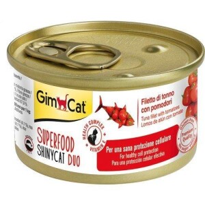 GimCat Shinycat SF Fileto Konserve Kedi Maması - Tuna Balıklı Domatesli 70 gr - GimCat