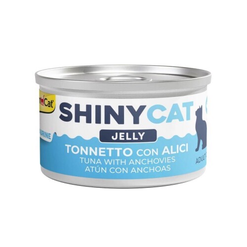 Gimcat Shinycat Sos İçinde Jelly Ançüezli Ton Balığı Yetişkin Kedi Konserve Maması 70 Gr - 1