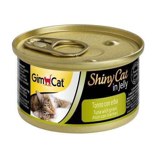 Gimcat ShinyCat Ton Balıklı ve Çimenli Konserve Yetişkin Kedi Maması 70 gr - 1