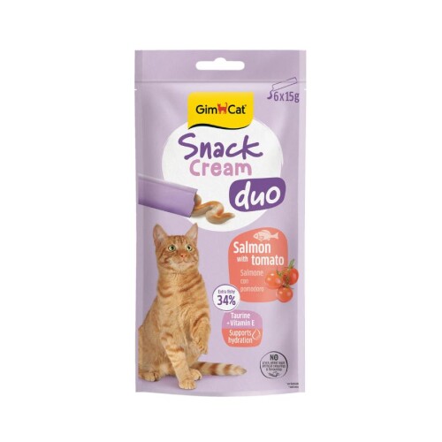 Gimcat Snack Cream Duo Somonlu & Domatesli Kedi Ödülü 6x15gr - 1