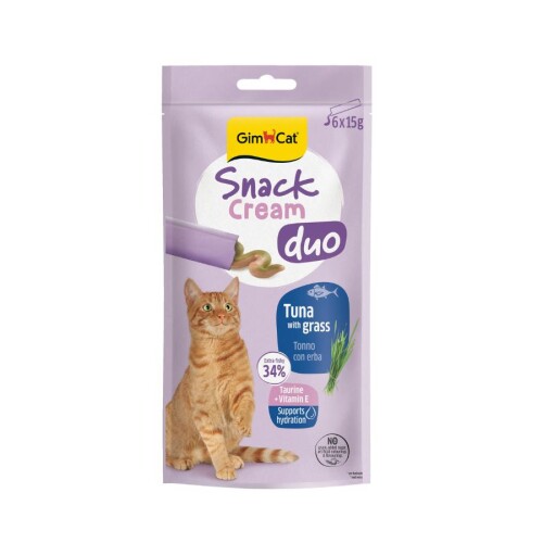 Gimcat Snack Cream Duo Ton Balıklı & Kedi Otlu Kedi Ödülü 6x15g - 1