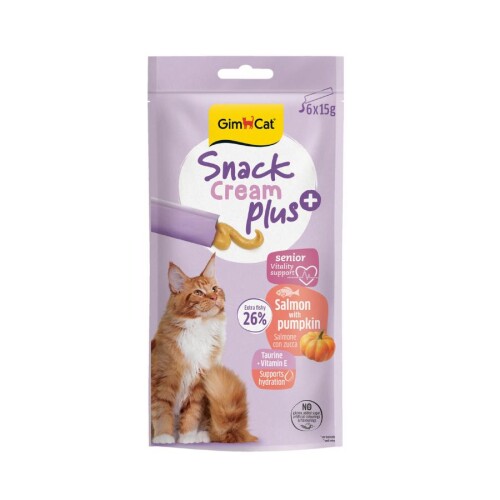 Gimcat Snack Cream Senior Somonlu & Balkabaklı Kedi Ödülü 6x15gr - 1
