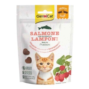Gimcat Somonlu ve Ahududulu Tahılsız Şekersiz Çıtır Kedi Ödül Maması 60 gr - GimCat