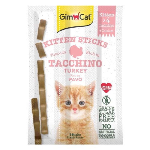 Gimcat Sticks Kitten Hindili Mayali Yavru Kedi Ödül Çubuklari 3 X 3 gr - 1