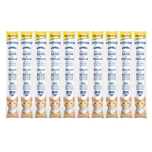 GimCat Sticks Somon & Alabalıklı Ödül Çubukları 50 Gr 10'lu - 1