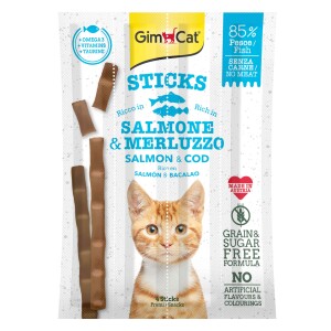 GimCat Sticks Somon Morina Tahılsız Ödül Çubukları 4'lü 20 gr - GimCat