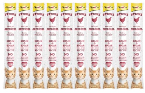 GimCat Sticks Tahılsız Kümes Hayvanlı Ödül Çubuğu 10'lu - 1