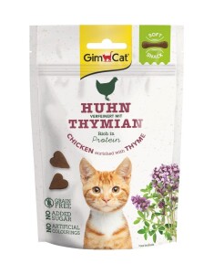 GimCat Tahılsız Kedi Ödülü Soft Snack Tavuklu ve Kekikli 60 gr - GimCat