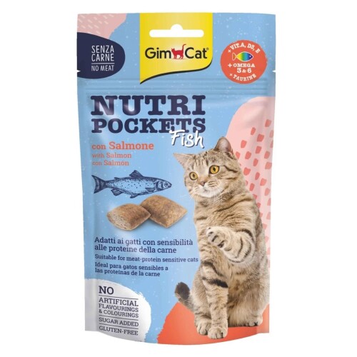 Gimcat Tahılsız Somon Balıklı Kıtır Kedi Ödülü 60 gr - 1