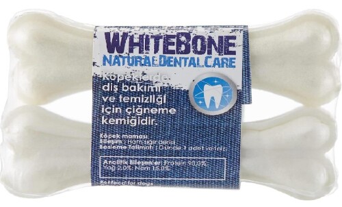 Gimdog Mordimi Beyaz Köpek Çiğneme Kemiği 11 cm 2'li 70 gr - 1