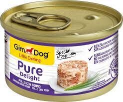 Gimdog Pure Delight Parça Tavuklu ve Ton Balıklı Yetişkin Köpek Maması 85 gr - GimDog
