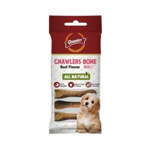 Gnawlers Biftekli Köpek Ödül Kemiği S 7,5 cm 6'lı 108 gr - Gnawlers