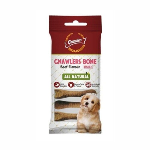 Gnawlers Biftekli Köpek Ödül Kemiği S 7,5 cm 6'lı 108 gr - 1
