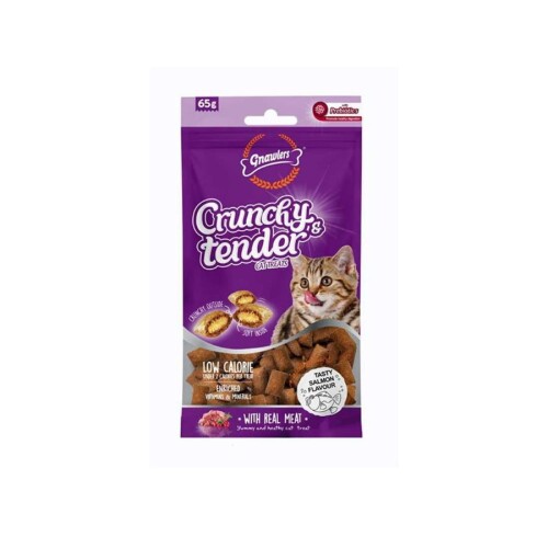 Gnawlers Crunchy Somonlu Prebiotik Destekli Kedi Ödül Maması 65gr - 1