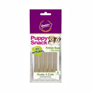 Gnawlers Kalsiyumlu Sütlü Yavru Köpek Ödül Kemiği 6'lı 40 gr - Gnawlers