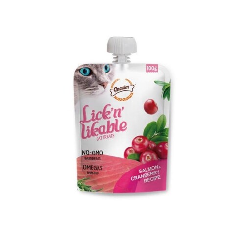 Gnawlers Somon ve Kızılcıklı Krema Kedi Ödül Maması 100gr - 1