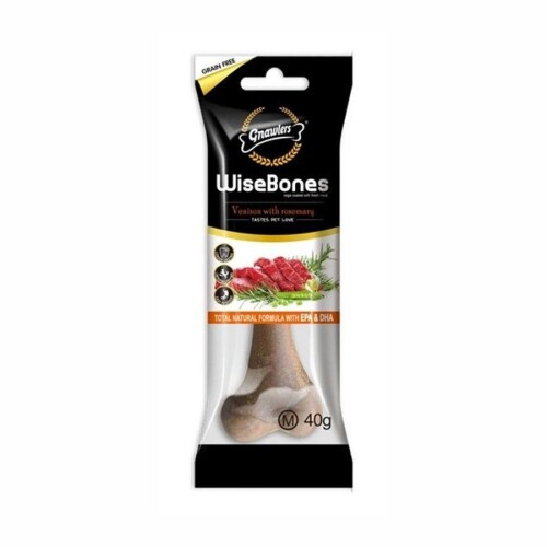 Gnawlers Wise Bone Geyik ve Biberiyeli Aromalı Köpek Ödül Kemiği M 40 gr - 1