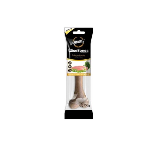 Gnawlers Wise Bone Hindi ve Maydonozlu Köpek Ödül Kemiği 100gr [L] - 1