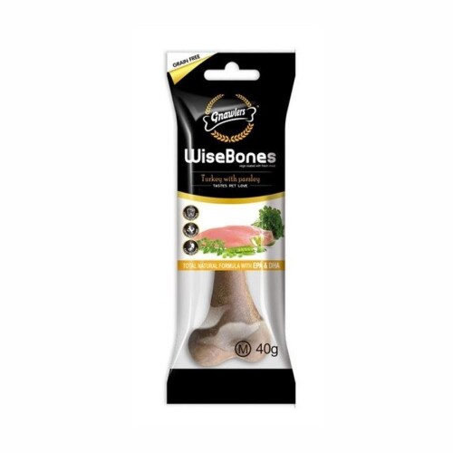 Gnawlers Wise Bone Hindi ve Maydonozlu Köpek Ödül Kemiği M 40 gr - 1