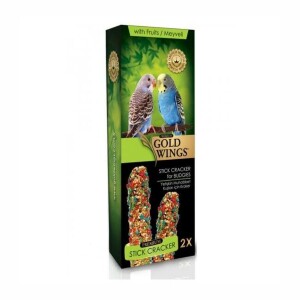 Gold Wings Premium Meyveli Muhabbet Kuşu Krakeri 2'li - Gold Wings