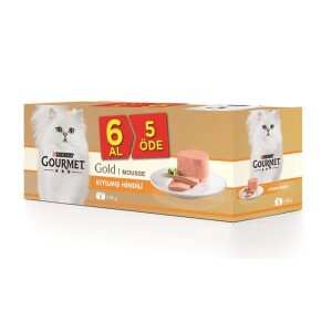 Gourmet Gold Kıyılmış Hindili Yetişkin Konserve Kedi Maması (6 AL 5 ÖDE) 85 gr - Gourmet Gold